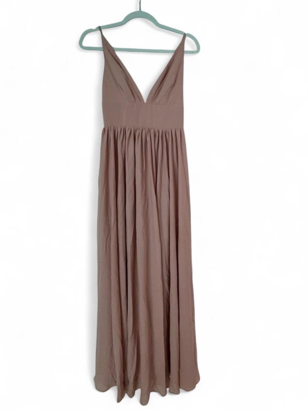 Fame and Partners Mauve-Taupe Sleeveless V-Neck Maxi Dress